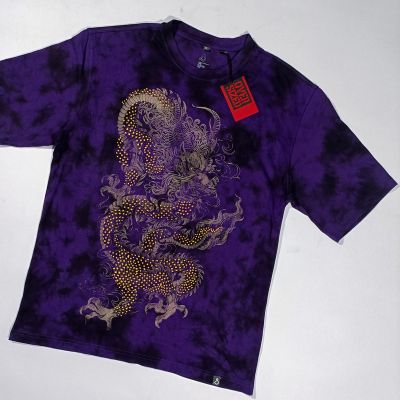 Oversized Golden Dragon TD tie dye graphic tshirt In India by silly punter