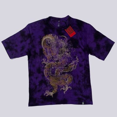 Oversized Golden Dragon TD tie dye graphic tshirt In India by silly punter