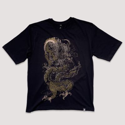 Oversized Golden Dragon graphic tshirt in India by silly punter