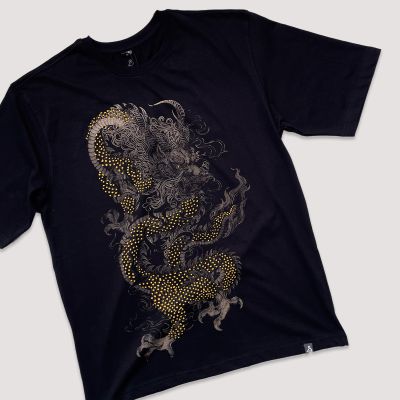 Oversized Golden Dragon graphic tshirt in India by silly punter