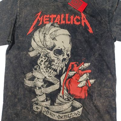 Oversized Heart Explosive Metallica Music Band Tshirt In India by silly Punter