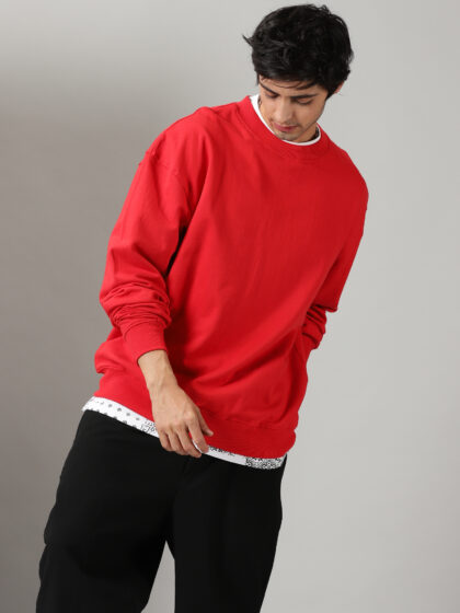 Red Oversized Sweatshirt In India