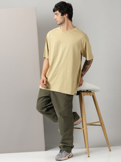 Oversized Ecru Essential Half Sleeves Tshirt In India by Silly Punter