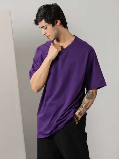 Oversized Purple Essentials Half Sleeves Tshirt In India By Silly Punter
