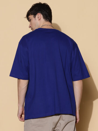 Oversized Royal Blue Essential Half Sleeves Tshirt In India by Silly Punter
