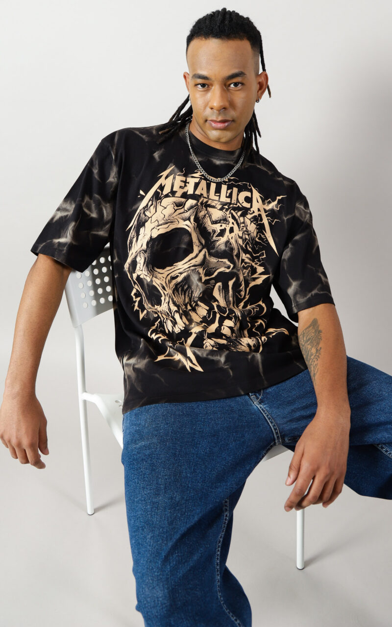 Shop Oversized Acid Wash Metallica Band Grapic TShirts online in