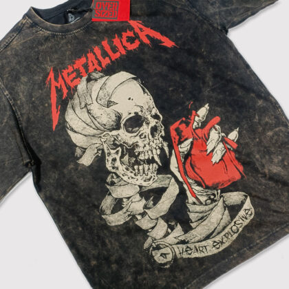 Oversized Heart Explosive Metallica Music Band Tshirt In India by silly Punter
