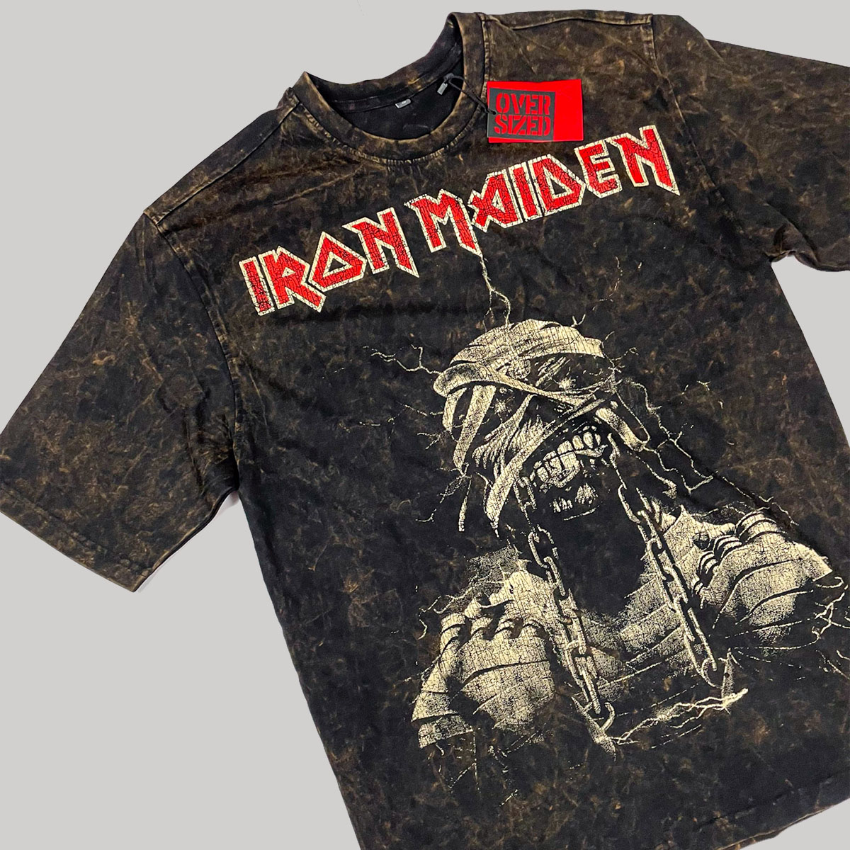 Oversized Acid Iron Maiden Band graphic TShirts online in India